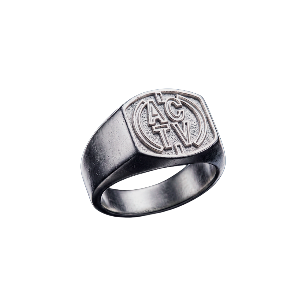 Anillo ACTV Sello Fondo Plata